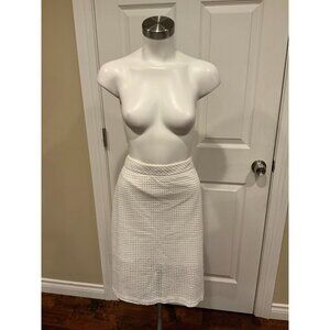 Trina Turk White Eyelet Pencil Skirt, Size 8